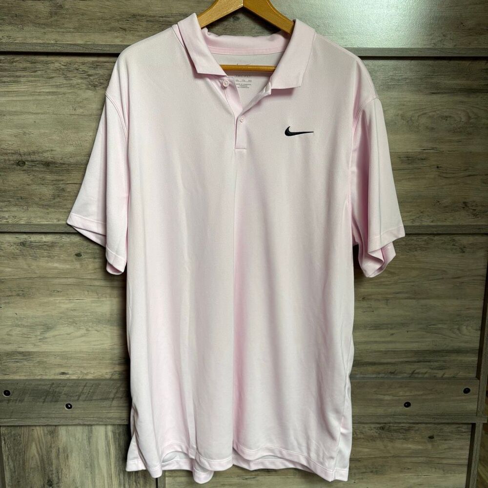 Nike Dri-fit Light Pink Short Sleeve Polo Men's XXL Athletic Sporty Pastel Bloke